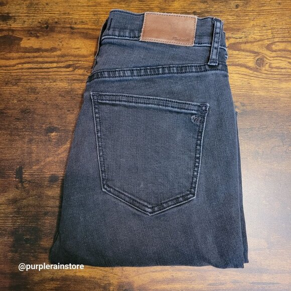 Madewell Jeans 26 Skinny 9" High Rise Black Sea Wash A8535 Tummy Control Stretch - Picture 3 of 12